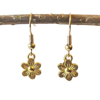 Gold Dainty Flower Earrings