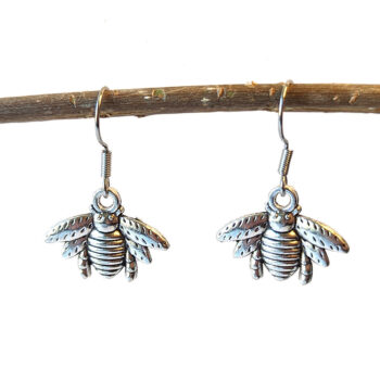 Silver Bee Earrings