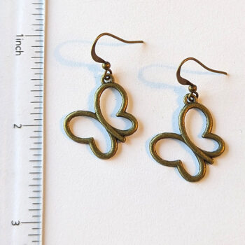 Antique Bronze Hollow Butterfly Earrings - Image 2