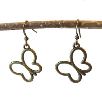 Antique Bronze Hollow Butterfly Earrings