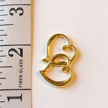 Double Hearts Connector / Pendant Gold - Image 2