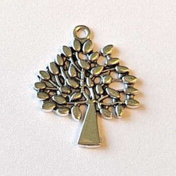 Tree Charm Antique Silver