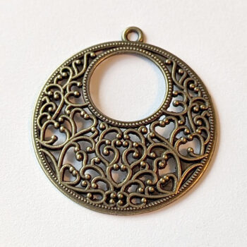 Large Decorative Round Hoop Pendant Antique Bronze