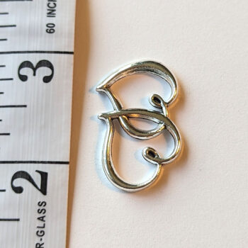 Double Hearts Connector / Pendant Antique Silver - Image 3