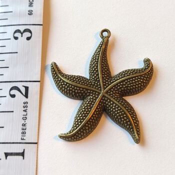 Large Curved Starfish Pendant Antique Bronze - Image 2