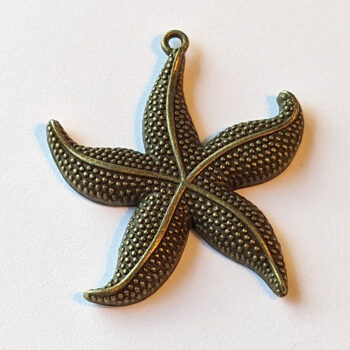 Large Curved Starfish Pendant Antique Bronze