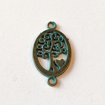 Antique Bronze Patina Tree Oval Hoop Connector