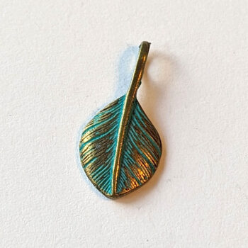 Antique Bronze Patina Small Leaf Pendant