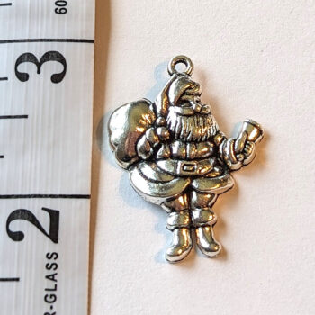 Christmas Santa With Toy Sack Charm Silver - Image 2