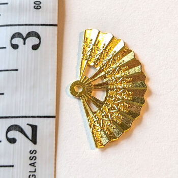 Decorative Folding Fan Pendant Antique Gold - Image 2