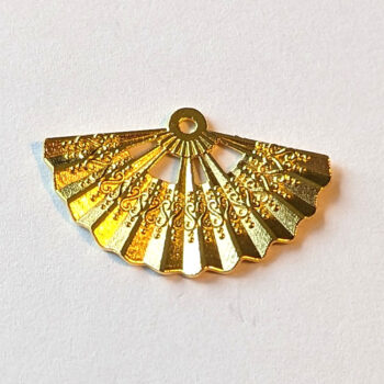 Decorative Folding Fan Pendant Antique Gold