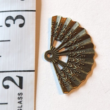 Decorative Folding Fan Pendant Antique Bronze - Image 2