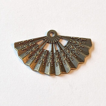 Decorative Folding Fan Pendant Antique Bronze