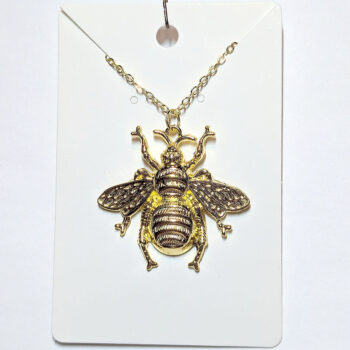 Large Bee Gold Pendant Necklace - Image 5