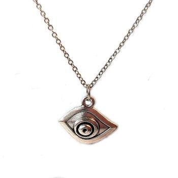 Oval Egyptian Eye of Horus Antique Silver Necklace