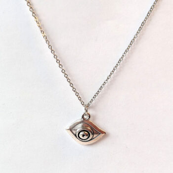 Oval Egyptian Eye of Horus Antique Silver Necklace - Image 4