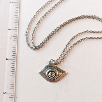 Oval Egyptian Eye of Horus Antique Silver Necklace - Image 3