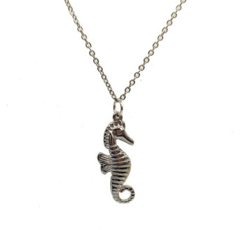 Stainless Steel Silver Seahorse Pendant Necklace