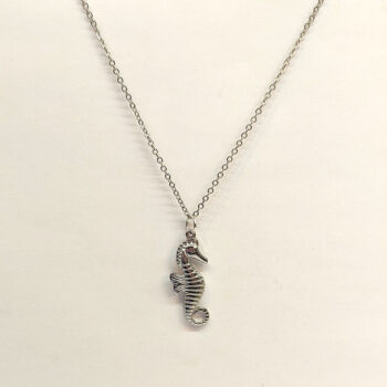 Stainless Steel Silver Seahorse Pendant Necklace - Image 4