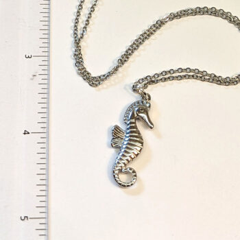 Stainless Steel Silver Seahorse Pendant Necklace - Image 3