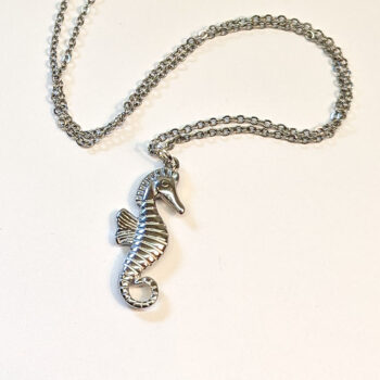 Stainless Steel Silver Seahorse Pendant Necklace - Image 2