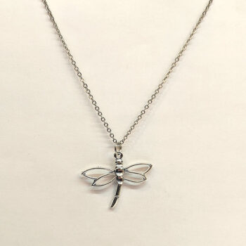 Hollow Dragonfly Necklace Antique Silver - Image 4