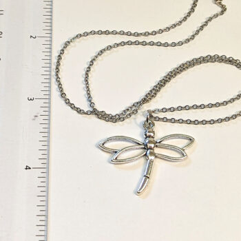 Hollow Dragonfly Necklace Antique Silver - Image 3