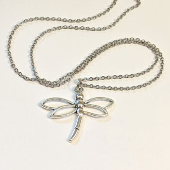 Hollow Dragonfly Necklace Antique Silver - Image 2