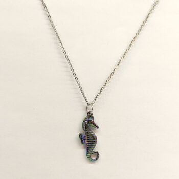 Stainless Steel Rainbow Seahorse Pendant Necklace - Image 4