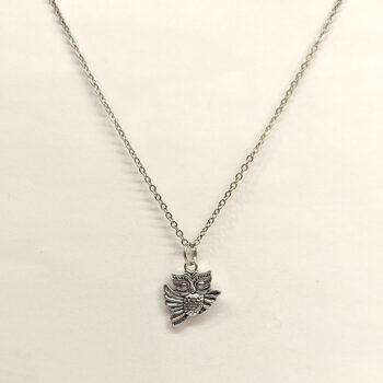 Antique Silver Cute Owl Charm Necklace - Image 4