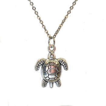 Antique Silver Sea Turtle Vintage Style Necklace