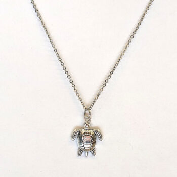 Antique Silver Sea Turtle Vintage Style Necklace - Image 4