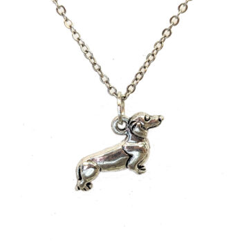 Silver Dachshund Dog Charm Necklace