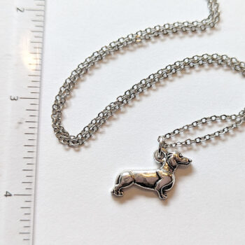 Silver Dachshund Dog Charm Necklace - Image 3