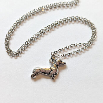 Silver Dachshund Dog Charm Necklace - Image 2