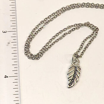 Dainty Leaf Charm Antique Silver - Image 3