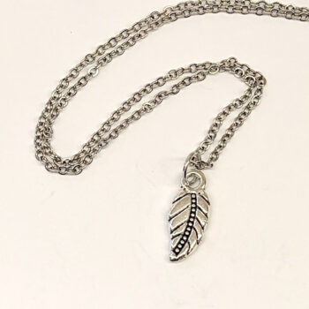 Dainty Leaf Charm Antique Silver - Image 2