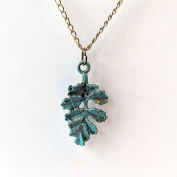 Leaf Vintage Style Necklace Antique Bronze Patina