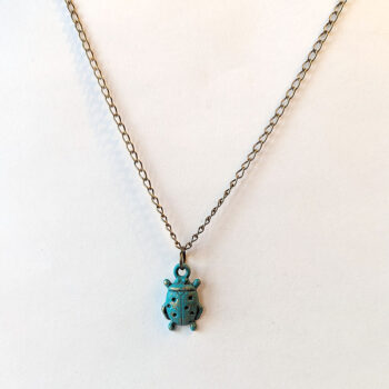 Antique Bronze Patina Ladybug Vintage Style Necklace - Image 4