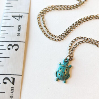 Antique Bronze Patina Ladybug Vintage Style Necklace - Image 3