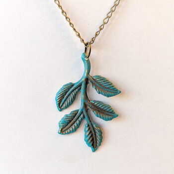 Leaf Branch Vintage Style Antique Patina Bronze Necklace