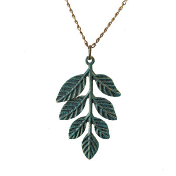 Leaf Branch Vintage Style Necklace Antique Bronze Patina