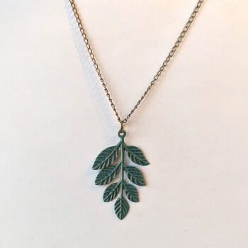 Leaf Branch Vintage Style Necklace Antique Bronze Patina - Image 3