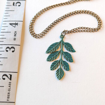 Leaf Branch Vintage Style Necklace Antique Bronze Patina - Image 2