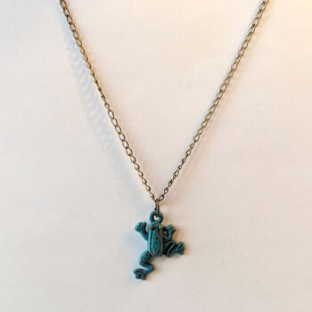 Antique Bronze Patina Frog Vintage Style Necklace - Image 4