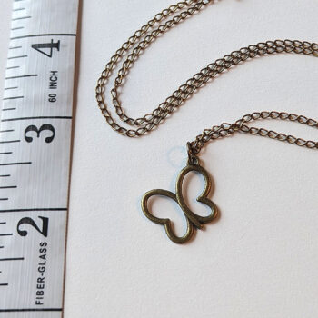 Small Hollow Butterfly Antique Bronze Necklace - Image 3