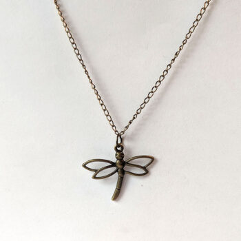 Hollow Dragonfly Necklace Antique Bronze - Image 4