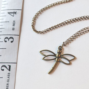 Hollow Dragonfly Necklace Antique Bronze - Image 3