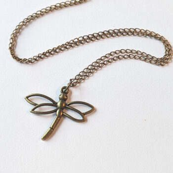 Hollow Dragonfly Necklace Antique Bronze - Image 2