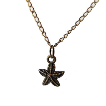 Antique Bronze Starfish Sea life Vintage Style Necklace